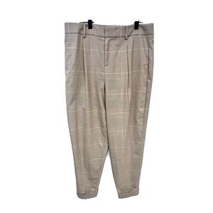 Banana Republic Slacks Pants Womens Size 10L khaki, pink Plaid Work Wear Office